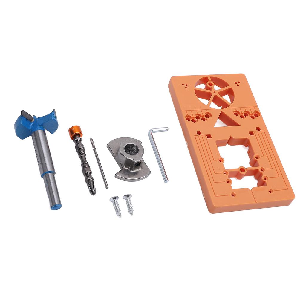 Hinge Jig Kit Concealed Adjustable Cabinet Door Metal Drill Guide 35mm for Woodworking