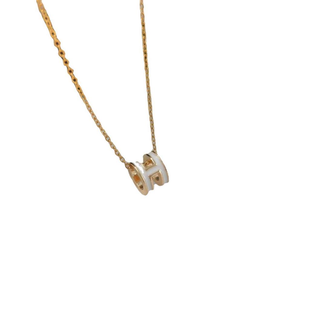 Nischen-High-End H-Buchstaben-Anhänger Halskette: Koreanische Schlüsselbein-Kette für Damen – Vielseitiges, Trendiges Choker-Accessoire