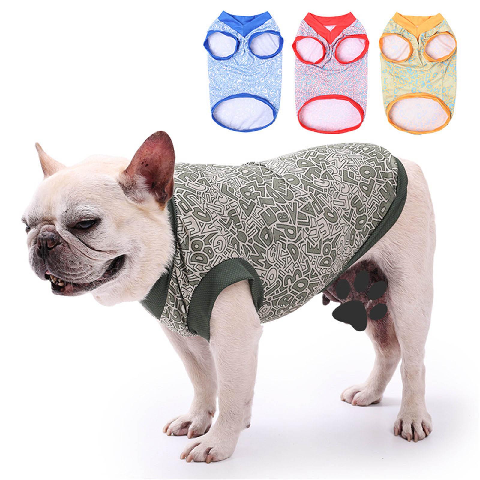 

V Neck Dog Cooling Vest Breathable Tech Fabric Summer Outdoor Hiking Walking Beach Activities Stylish Prints Red Large Size S