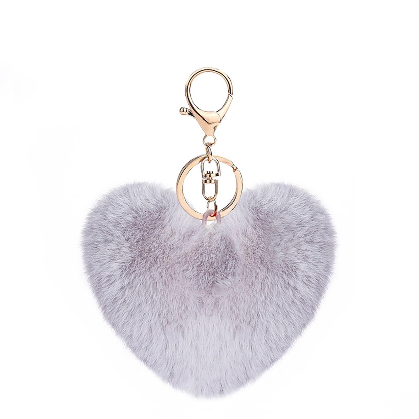 

Плюшевий кулон із імітацією м’яча кролика. Чохол для телефону своїми руками. Брелок. Аксесуар у формі серця. One Size світло-сірий колір