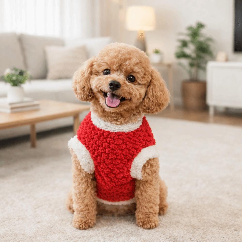 Fashion Chinese Knot Buttons Dog New Year Clothes Soft Dog Fleece Vest Embroidered Comfortable Warm Puppy Coat Spring Festival