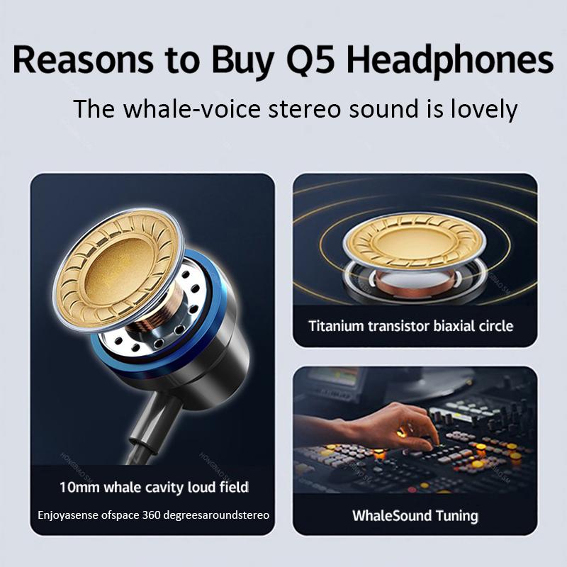 3.5mm Wired Headphones In Ear Headset Wired Earphones with Microphone Bass HiFi Stereo Earbuds Sports In-line Control For Phones