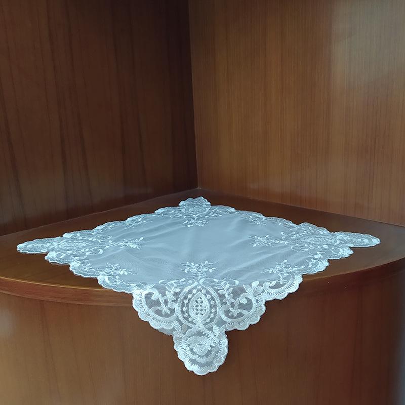 Кружевная скатерть, салфетка на стол, ткань для рукоделия, красивая вышитая салфетка, ажурная изысканная вышитая декоративная подставка, сетка 40*40cm