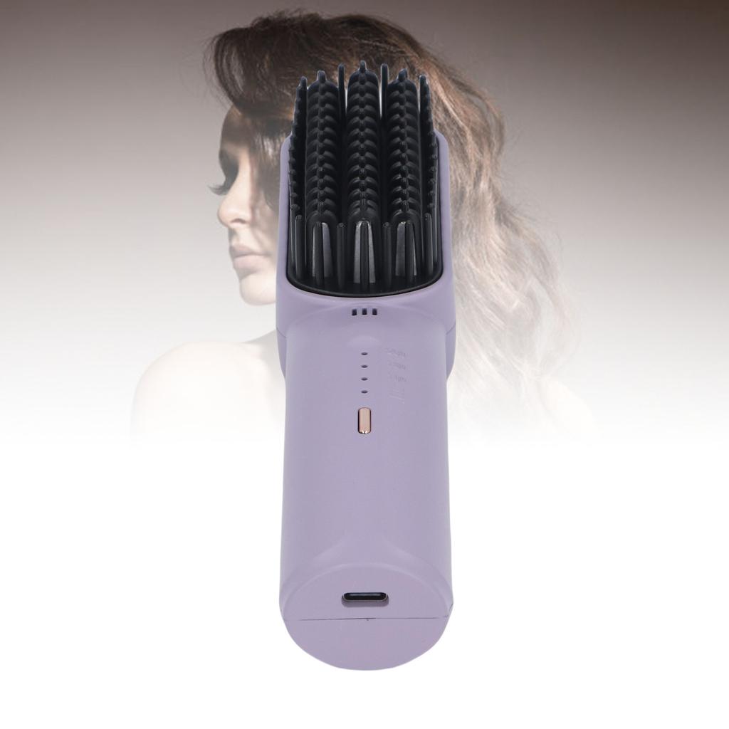 2500mAh Hair Straightener Brush Fast Heating Portable Hair Straightening Comb for Women