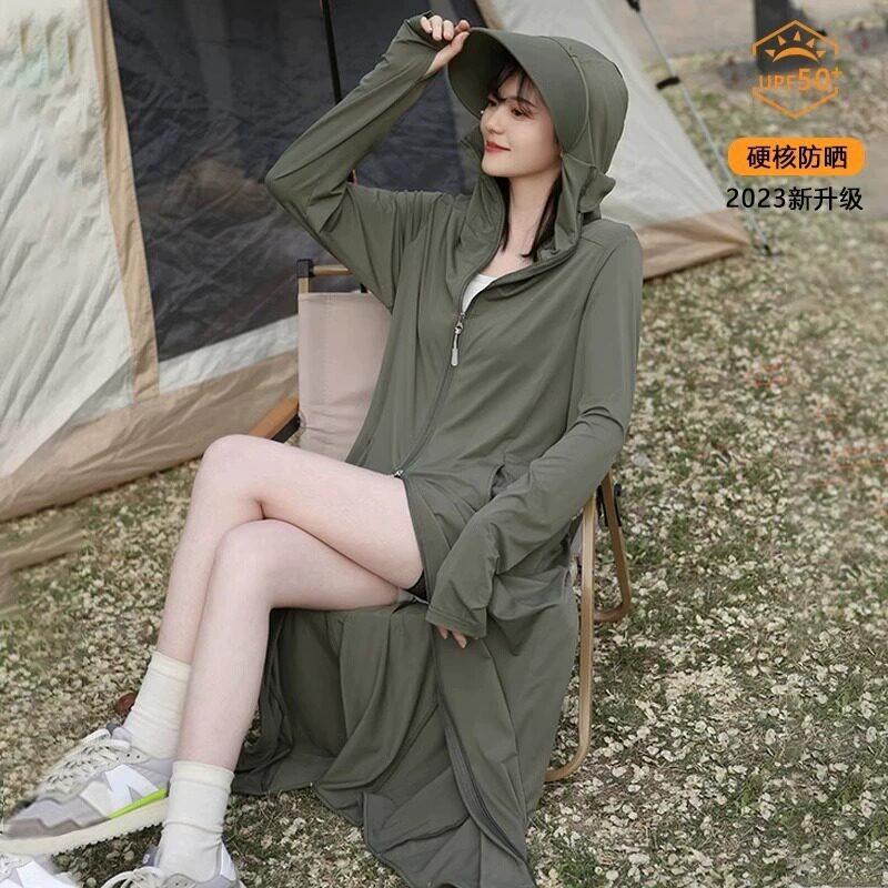 Sunscreen clothes women's summer 1011 new long coat ultraviolet breathable full body blouse ice silk thin