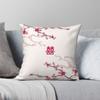 Cherry Blossoms Wedding Double Happiness Square Pillowcase Polyester Linen Velvet Printed Decor Pillow Case Car Cushion Cover