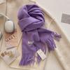 Winter Wool Scarf For Women Long Warm Cashmere Scarves Hijab Solid Lady Shawl Wrap Female Pashmina Bandana Head Scarfs New