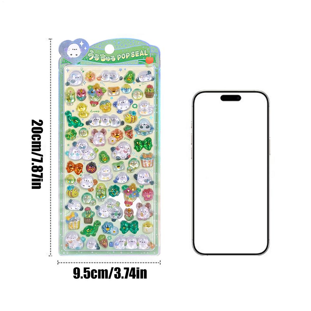 Cute Sticker Pack 3D Glitter Stickers Resin Crystal Texture Decals Cartoon Water Cup Stickers Toy Decoration Stickers For Kids