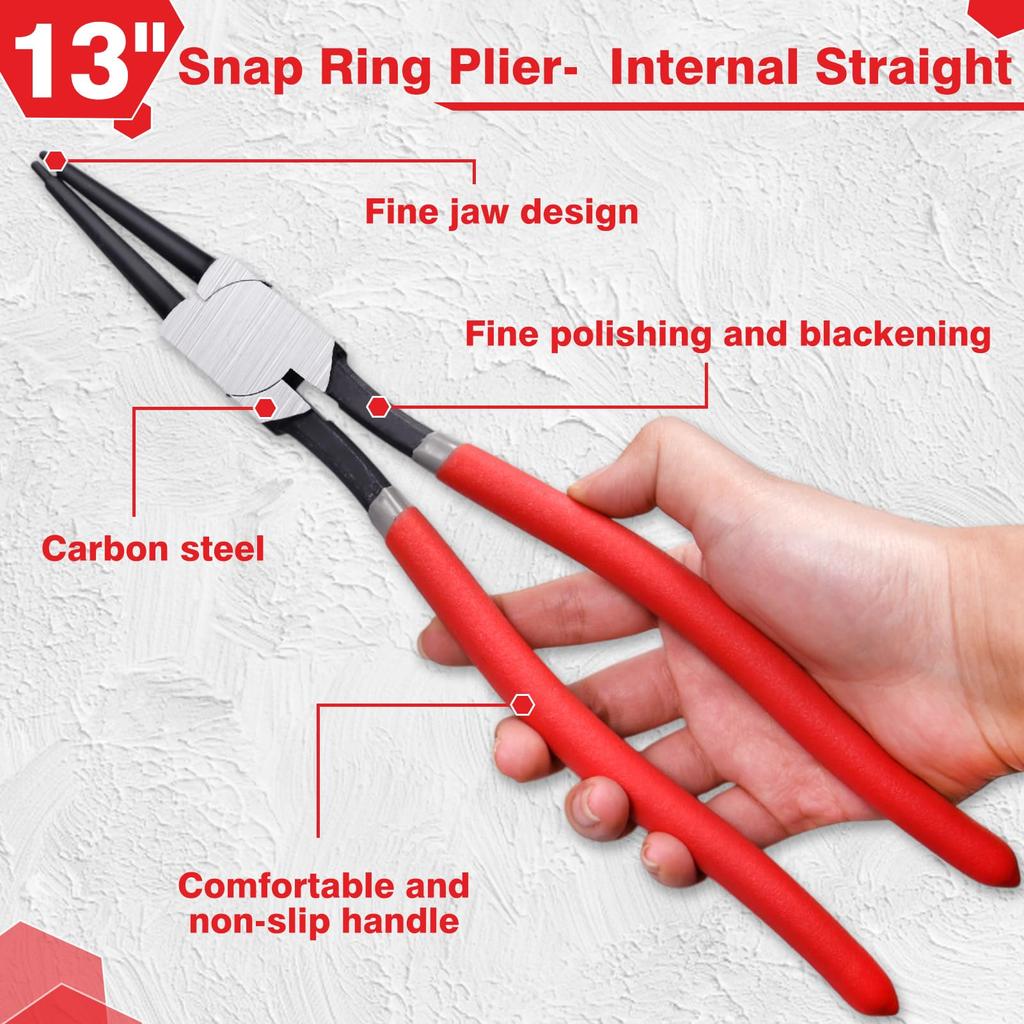 LEONTOOL Snap Ring Long 3mm Jaw Tip 325mm Total Straight for Dedicated Tool for Installing and Removing Snap Rings Pliers, Straight, Type, Diameter,