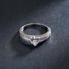 Modian Real 925 Silver Hearts Clear CZ Finger Rings For Women Romantic Double Line Wedding Statement Jewelry Gift