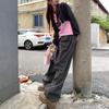 American-Style Women's Wide-Leg Overalls: Trendy Elastic Waist, Loose Drape Casual Pants for Autumn 2023