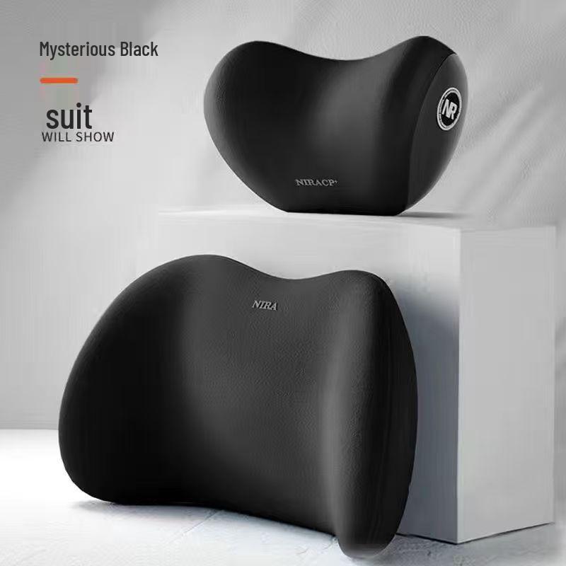 Car Seat Back and Neck Support Cushion: Headrest and Lumbar Pillow