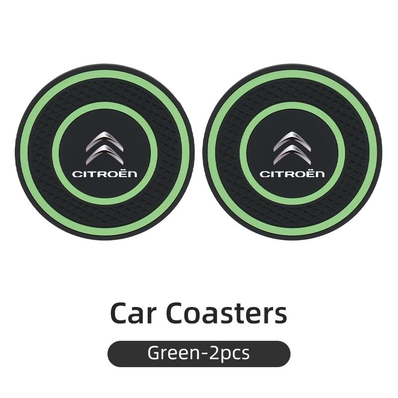 Silicone Double Ring Car Cup Mat Anti-Slip Insert For Citroen C4 C3 C5 C1 C2 Berlingo Celysee Cactus Picasso Aircross Saxo Grand aks256