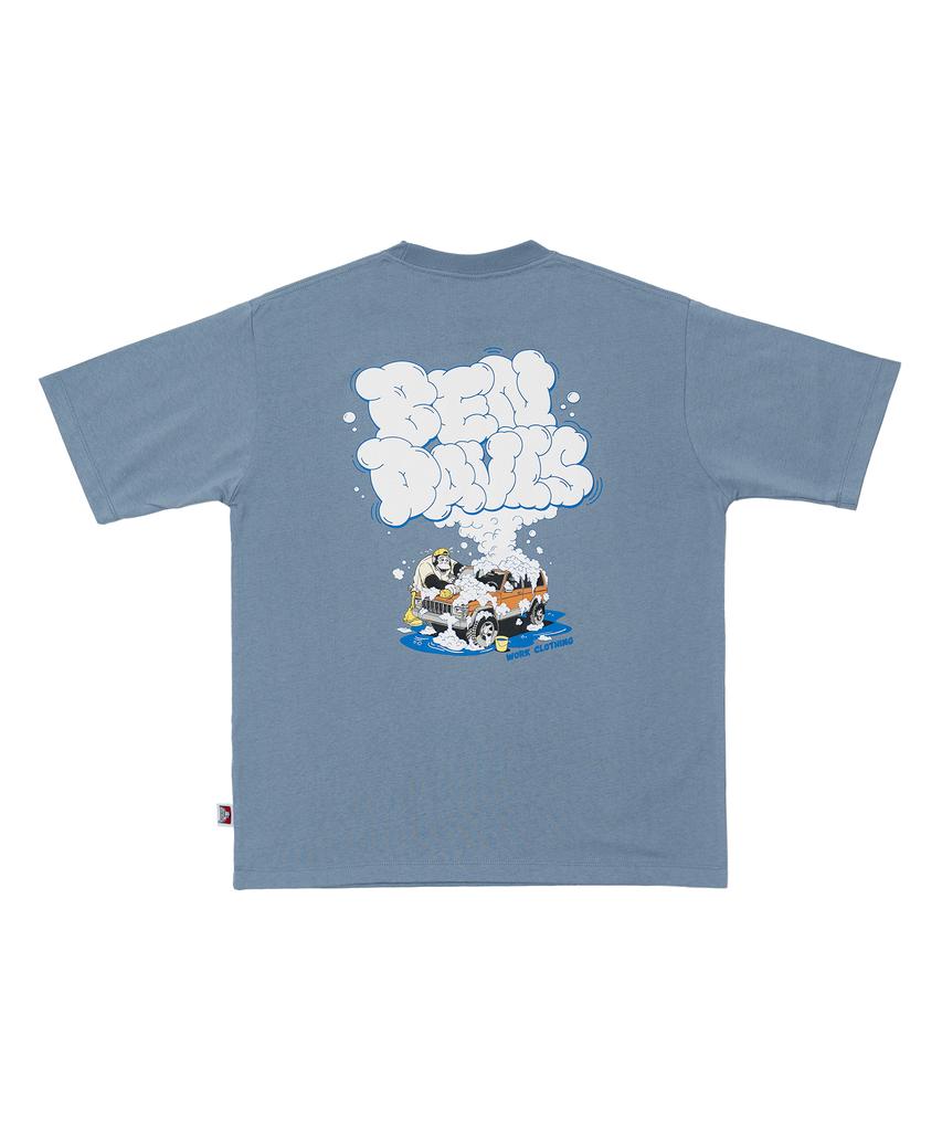 BEN DAVIS White Label Washing A Car Tee White
