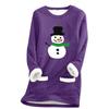 Ladies' Loose And Comfortable Round Neck Christmas Print Thick With Pockets Long Sleeved Top
