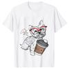 Short Sleeve Casual Ladies Fashion Female Graphic Tee Women French Bulldog Coffee Funny Clothing Summer T Clothing T-shirts