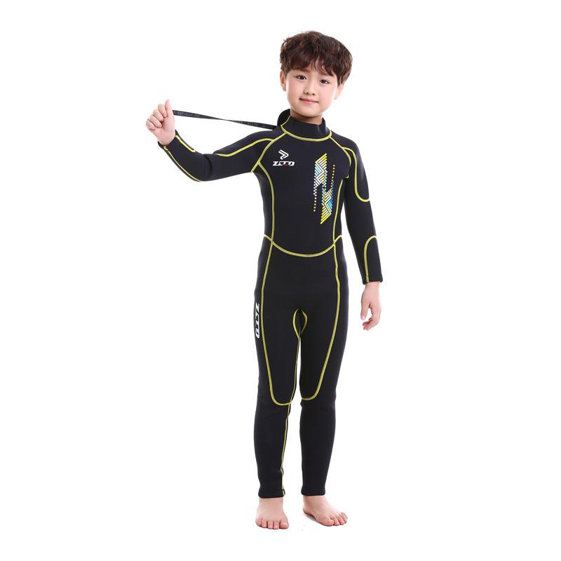 ZCCO Children s Diving Suit 2.5MM One-piece Men Girls Warm Snorkeling Surfing Jellyfish Swimsuit XXS жёлтый