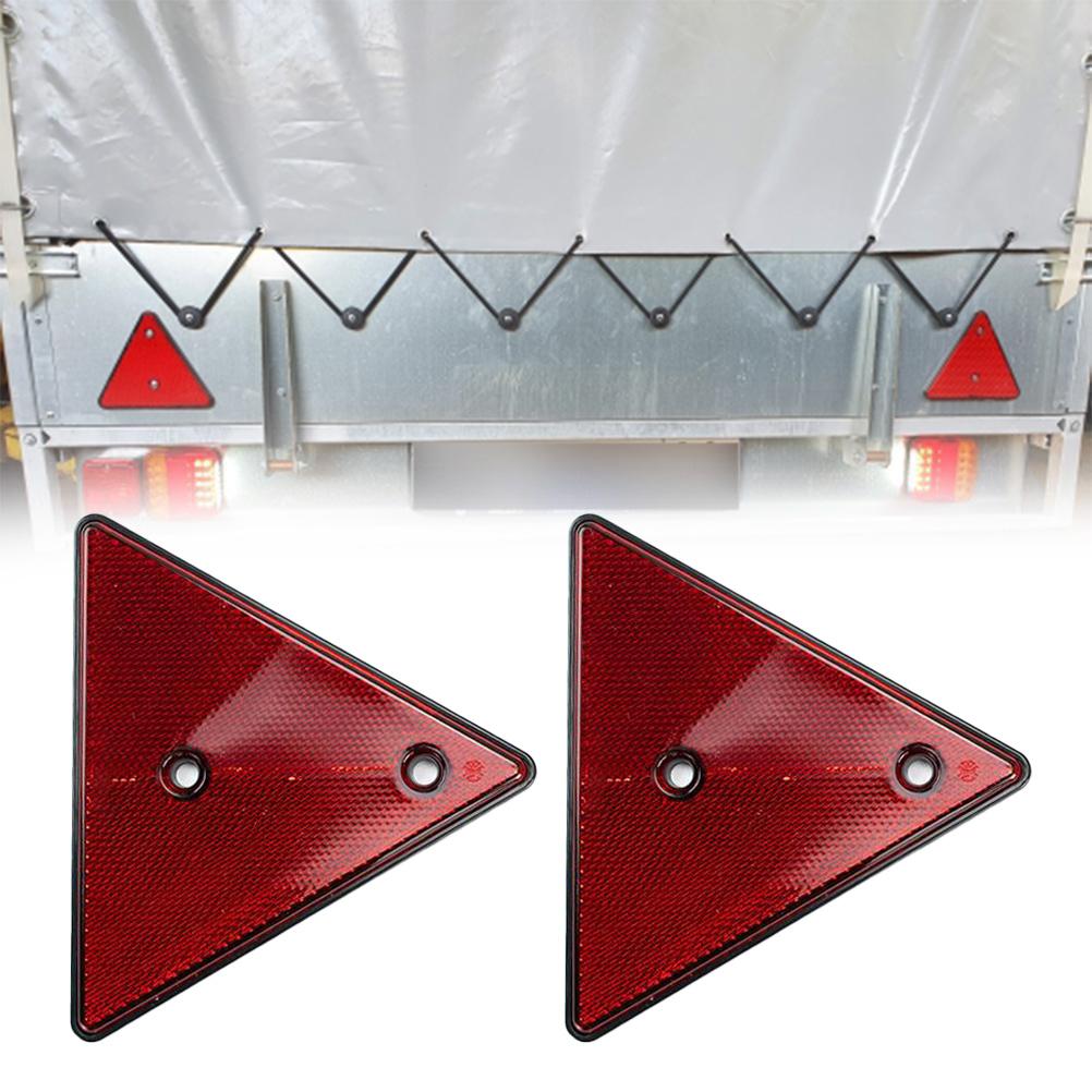 2PCS Anhänger Rote Dreieck Reflektoren Für Tor Pfosten Hinten Reflektoren Schraube-auf Caravan Dreieck Reflektierende Für Anhänger