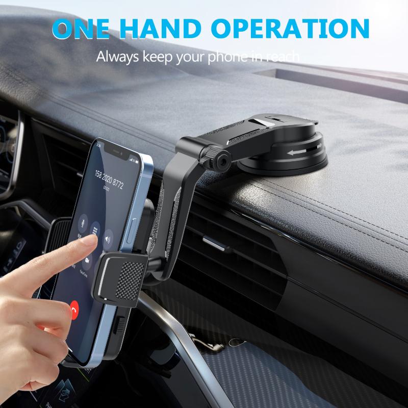 Car Phone Holder Windshield Dashboard Suction Mount 360° Telescopic Arm Universal Stand for iPhone Samsung Huawei GPS