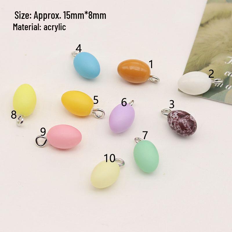 Colorful Acrylic Egg Ornaments: Mini Quail & Goose Egg Pendants for DIY Jewelry.