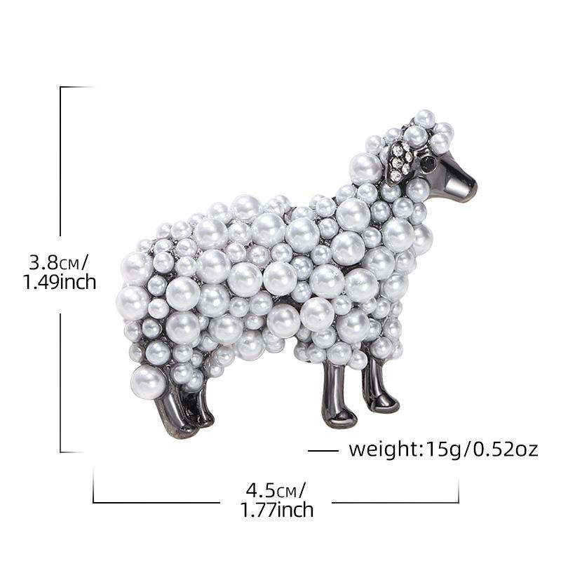 Sheep Brooch High-end Fashion Clothing Accessories Pendant Anti-light Buckle Pin Animal Lamb Pearl Corsage