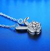 S925 Sterling Silver Moissanite Rabbit Ear Pendant Necklace for Women - Cute Douyin-Inspired Style