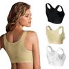 Plus-Size Wire-Free Front Buckle Sports Bra - Breathable & Comfortable