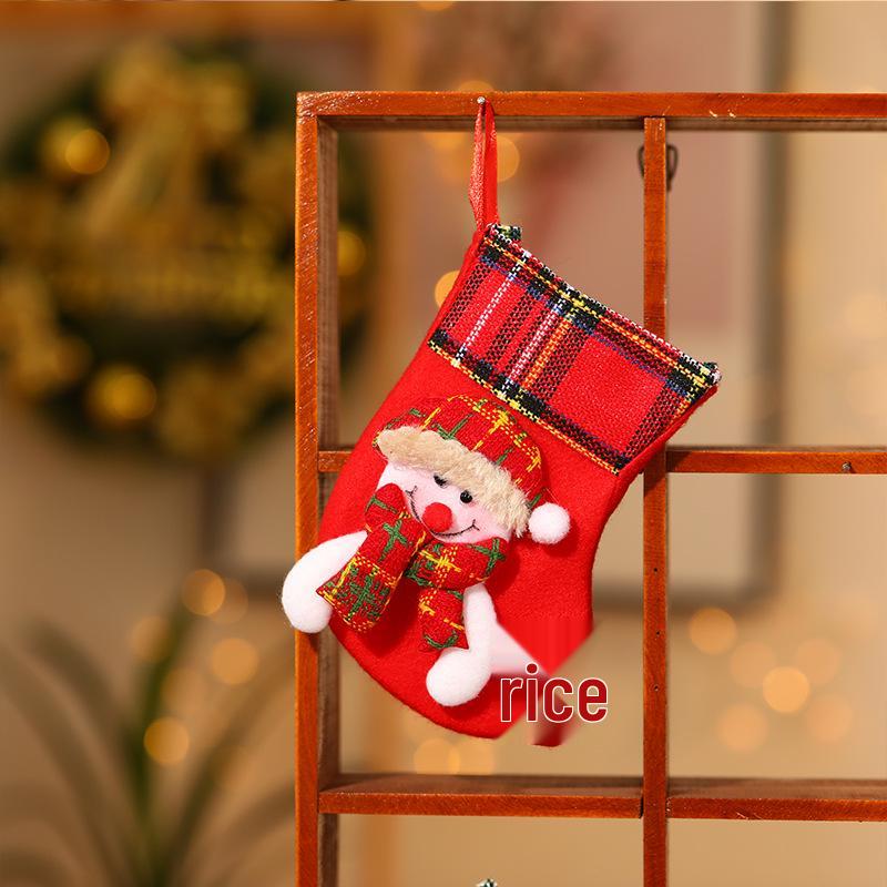 Weihnachtsszene Strumpfbeutel - Kleiner Anhänger & Süßigkeitenhalter für Kinder