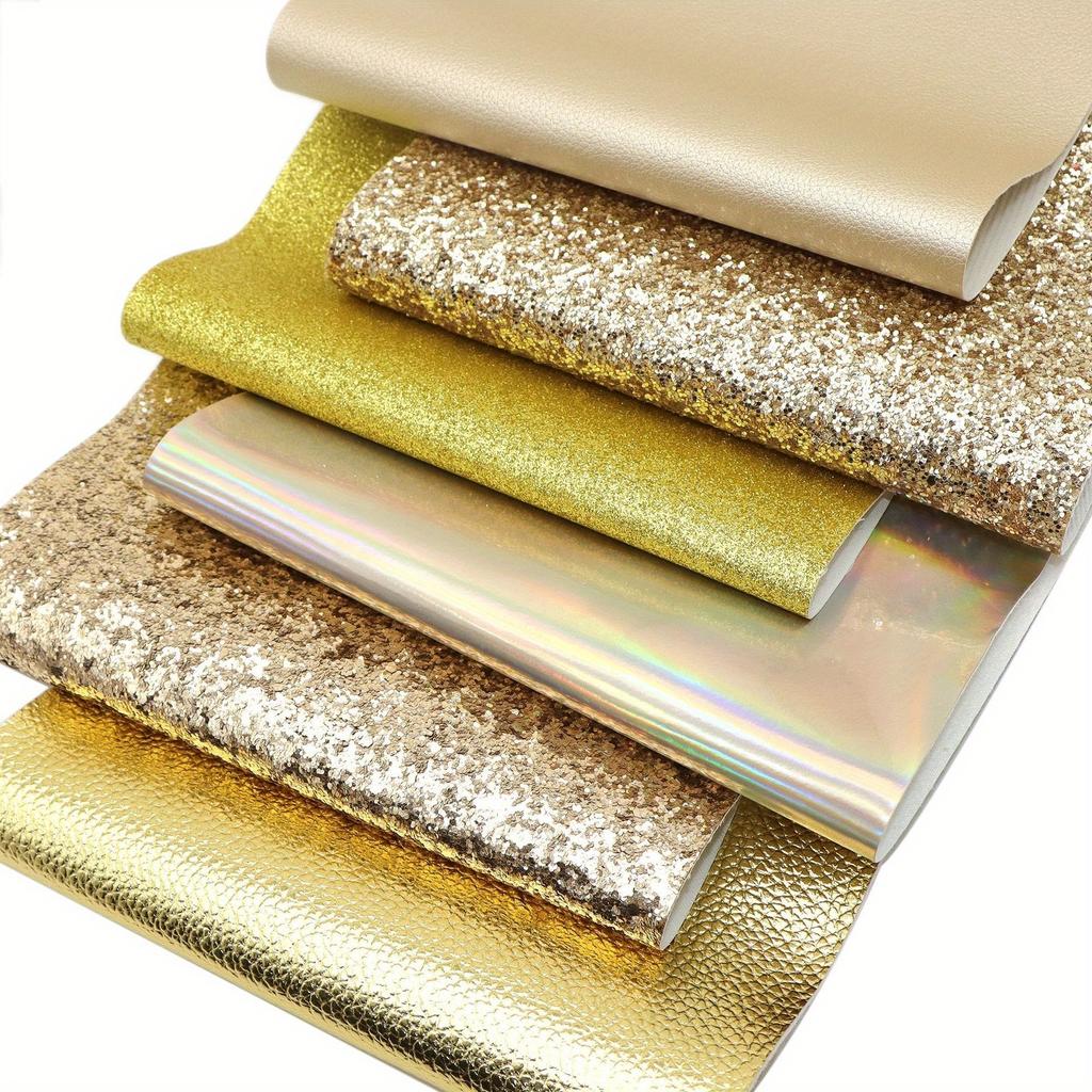 1 Set, Consisting of 6 Pieces of Artificial Leather Sheets with a Concave-convex Texture. It Is a Gold Series Leather Set (6 Pieces Per Set)