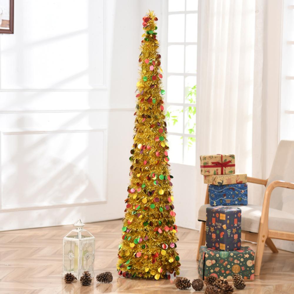 Foldable Pencil Tree Glitter Tinsel Artificial Christmas Tree Noel Christmas Tree Christmas Gift