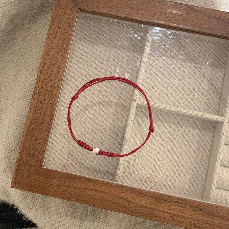 

Коллекция браслетов из стерлингового серебра с очень тонким красным шнурком, браслет с бусинами на удачу, женские парные аксессуары, год животного, красный шнурок для ношения, мода s925 sterling silver single square red rope
