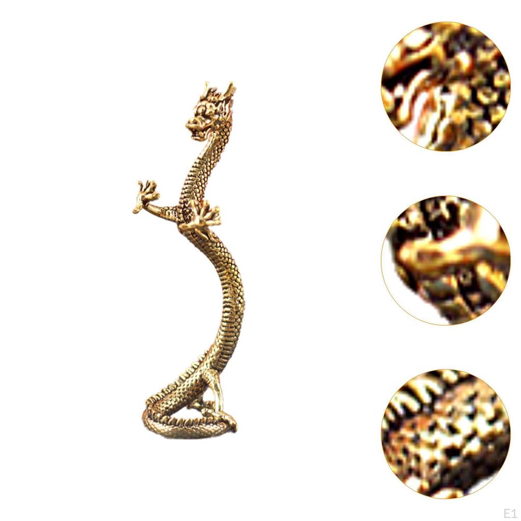 Miniature Brass Dragon Statue Animal Collection Sculpture Decoration Figurine