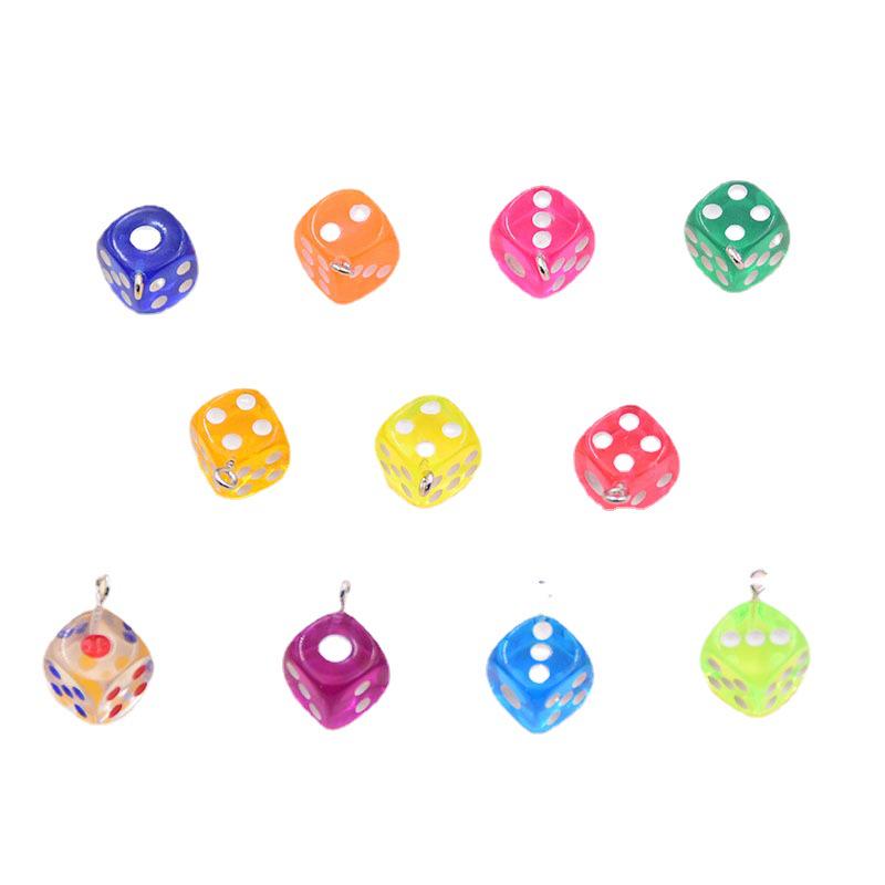 12mm Transparent Acrylic Dice Keychain Pendant for DIY Jewelry 12mm x 12mm сапфировый