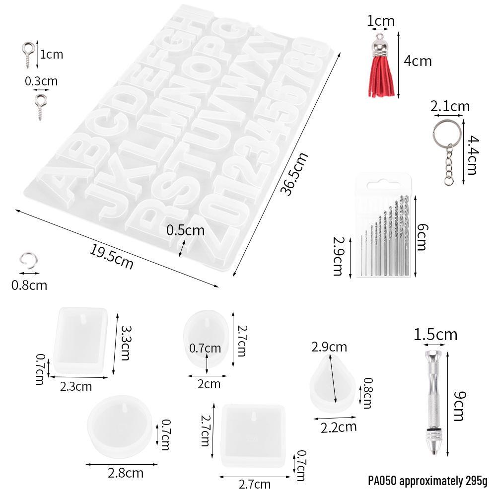 DIY Epoxy Resin Crystal Letter Silicone Set for Key Pendant Crafting
