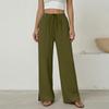 Women's Loose-fitting, -color, Straight-leg Casual Pants With Drawstring And Pockets.