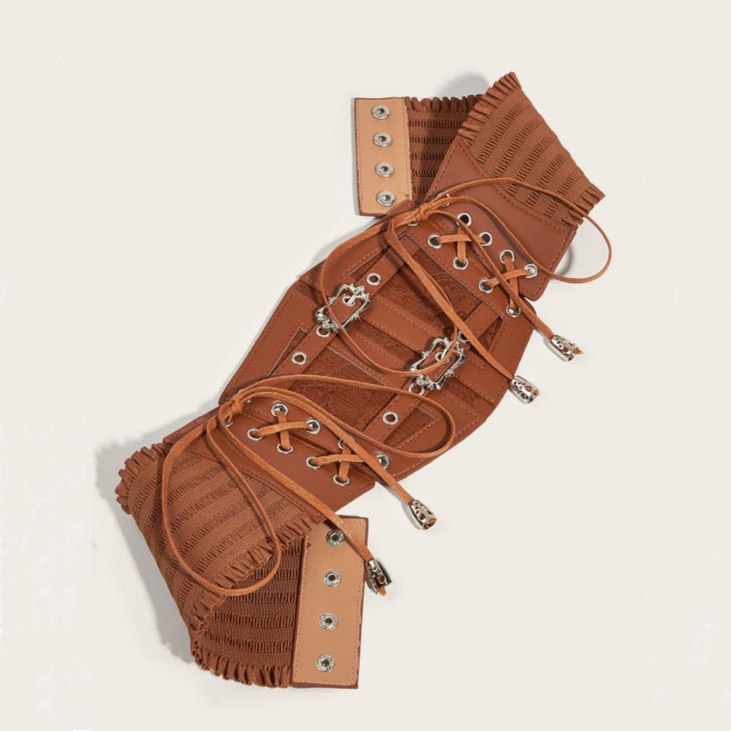 Elastic Lace Corset Belts for Women Wide Stretch Cummerbunds Female Goth Punk Dress Corset Belt Waistband