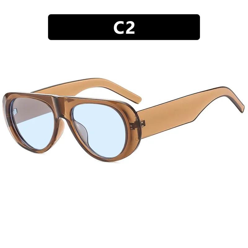 Ochelari de soare circulari la modă, noi, UV400, cu ramă mare, tip ochi de broască, pentru bărbați și femei, pentru ciclism în aer liber, condus, rezistenți la UV