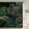 3D Prachtig Kleurrijk Bloemenlandschap Print Badkamer Waterdicht Douchegordijn Polyester Gordijn Huisdecoratie Gordijn