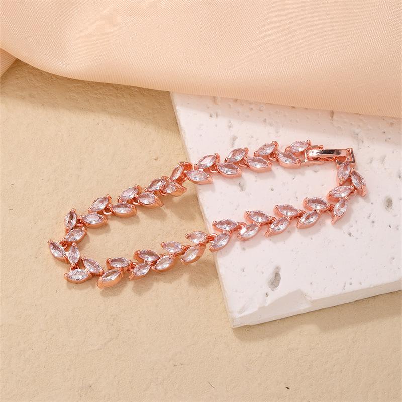 Colorful Crystal Willow Leaf Bracelet Women'S Niche Design Bracelet Bracelet Jewelry Zircon