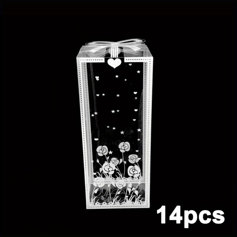 

14 шт. прозрачная пластиковая подарочная упаковочная коробка для мыла, букета цветов, подарочные коробки прямоугольной формы для свадебной вечеринки, дня рождения, подарочная упаковка 14pcs 9*7*25cm