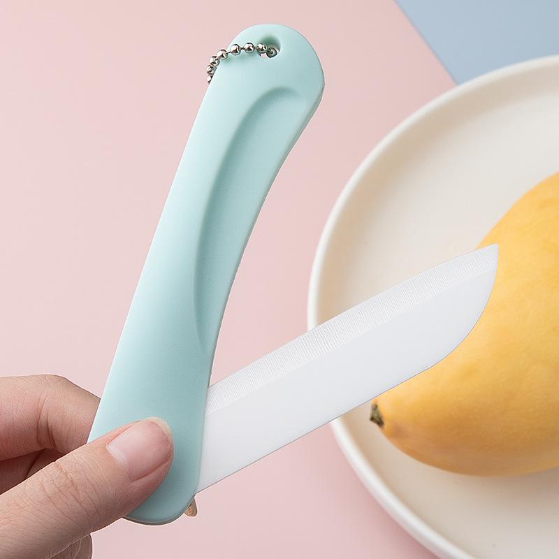 Portable Mini Pocket Knife Ceramic Peeling Fruit Knife Portable Dormitory Portable Slicing Knife Kitchen Accessorie
