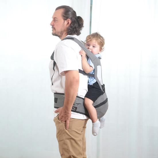 Ergonomic Baby Carrier with Hip Seat Waist Stool Adjustable Newborn To Toddler Carrier for Breastfeeding Comfort Safe Hands-Free Baby Waist Stool