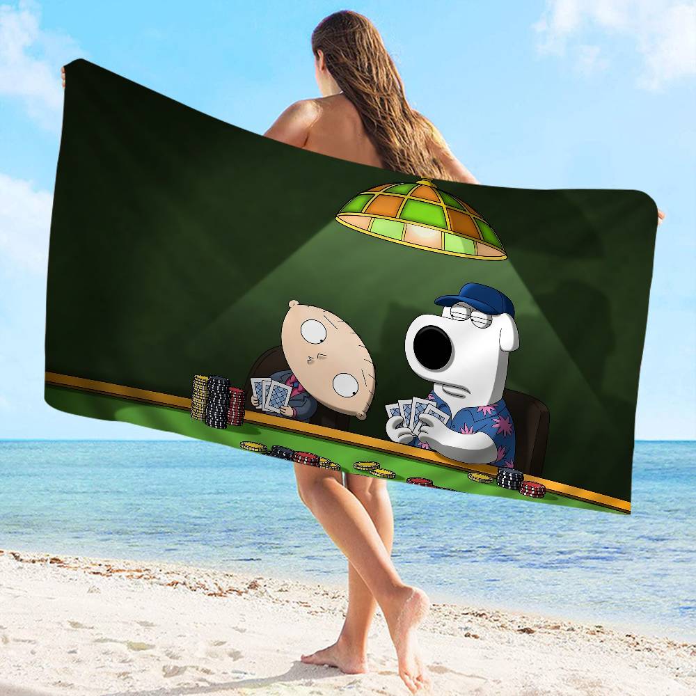 Adult Animation F-Family G-Guy Microfiber Printed Beach Towel Mountain Climbing Yoga Beach Swimming Running Absorbent Soft Towel