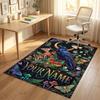 Forest Creatures Theme Soft Crystal Velvet Rug Custom Name & Text Print Non Slip Floor Rug for Bedroom Living Room
