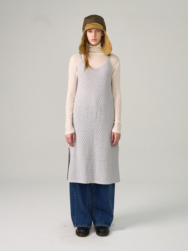 Hunch Teticulated Tissue Long Knit Dress (2Color)