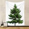 White Pine Tree Wall Tapestry Realistic Green Evergreen Conifer Minimalist Simple Nature Botanical Holiday Decor Durable