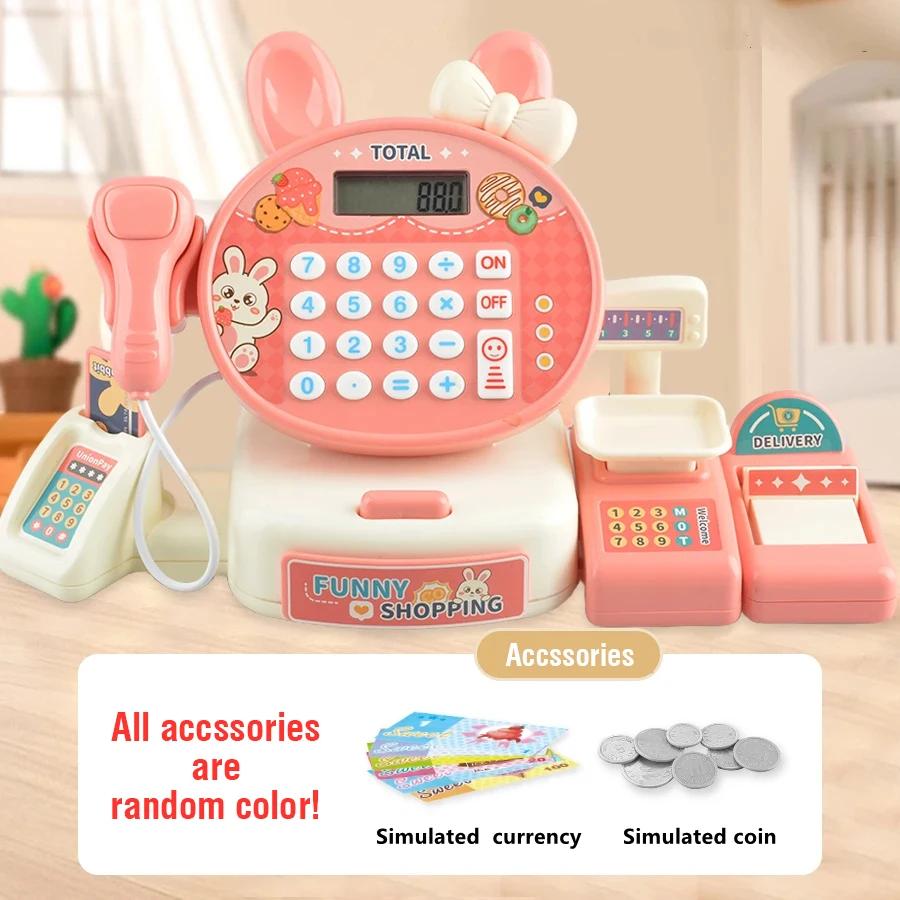 

Simulation Supermarket Cash Register Set With Calculator Parent-child Interactive Play House Toy Kids Birthday Christmas Gifts