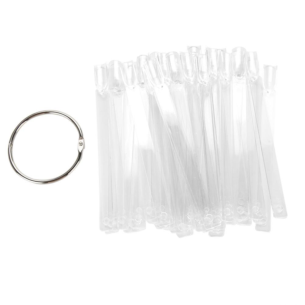 100Pcs Celsius Bag Fan False Nail Tip Stick Manicure Polish Gel Display Practice Tools(White)