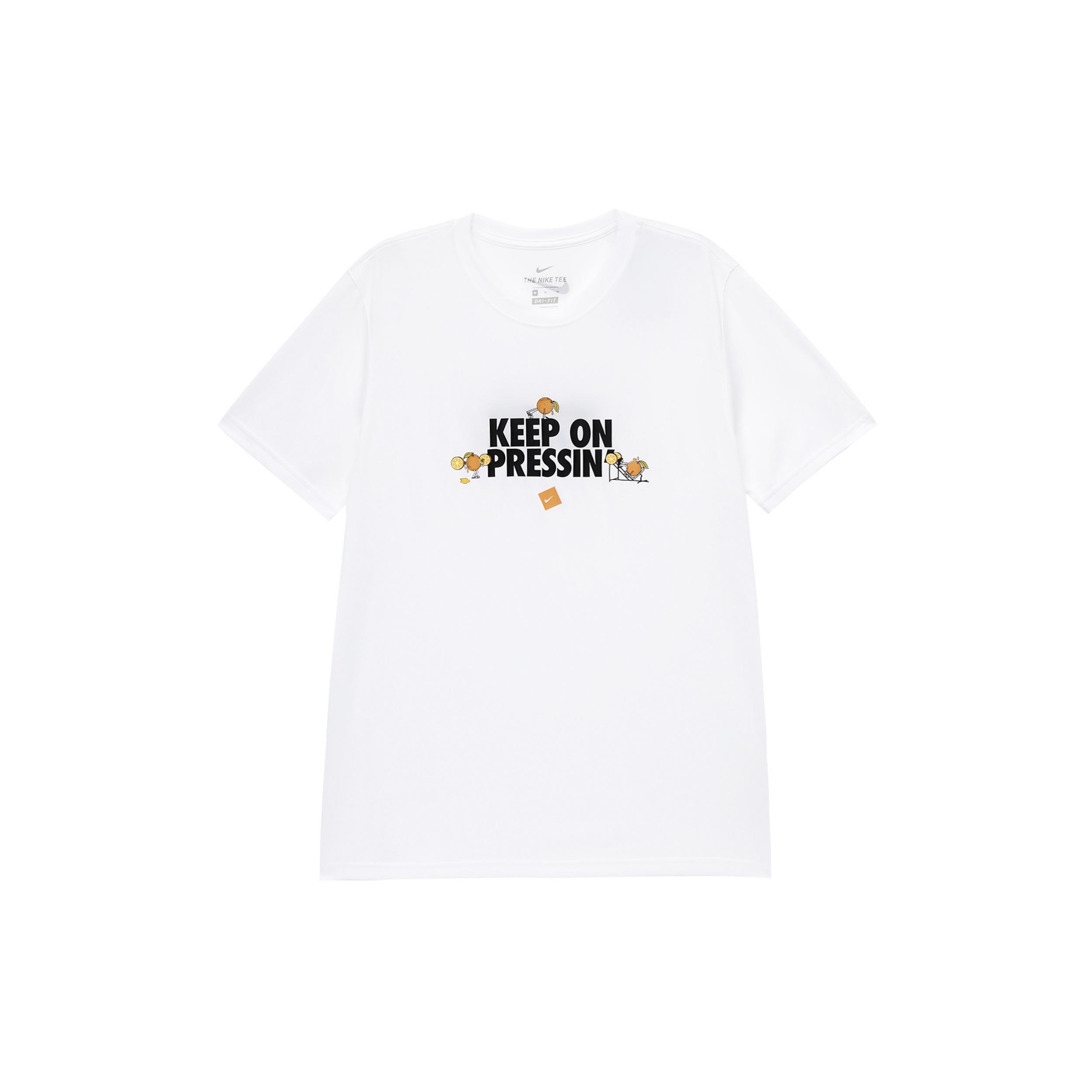 Nike Dri-Fit Alphabet Printing Round Neck Pullover Short Sleeve White Men s DR7576-100 L