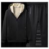 Tuta Invernale da Uomo con Cappuccio Sherpa - Spessa, Tinta Unita, Manica Lunga, Set Pantaloni Casual Caldi